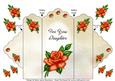 Orange Rose - for You Daughter - Scallop Top Tri Fold Card