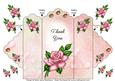 Pink Rose - Thank You - Scallop Top Tri Fold Card