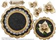 Cream Black Rose Best Wishes - Scallop Edge Wobble Card