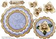 Cream Blue Rose Just for You - Scallop Edge Wobble Card