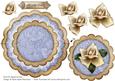 Cream Blue Rose All My Love - Scallop Edge Wobble Card