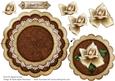 Cream Choc Rose Thank You - Scallop Edge Wobble Card