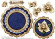 Cream Navy Rose Just for You - Scallop Edge Wobble Card