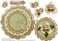 Cream Olive Rose Thinking of You - Scallop Edge Wobble Card