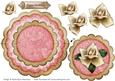 Cream Pink Rose Happy Birthday - Scallop Edge Wobble Card