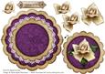 Cream Purple Rose Thinking of You - Scallop Edge Wobble Card