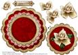 Cream Red Rose Thinking of You - Scallop Edge Wobble Card