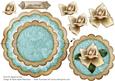 Cream Teal Rose So Sorry - Scallop Edge Wobble Card