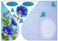 Blue Petunia and Butterflies Teardrop Card 2