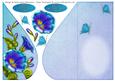 Blue Petunia and Butterflies Teardrop Card 3