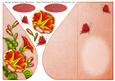 Orange Red Petunia and Butterflies Teardrop Card 2