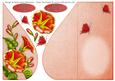 Orange Red Petunia and Butterflies Teardrop Card 3