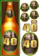 40th Birthday Ale 2 - Large Dl Quick Card with 3D Decoupage