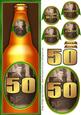 50th Birthday Ale 2 - Large Dl Quick Card with 3D Decoupage