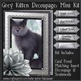 Grey Kitten Birthday Decoupage Mini Kit