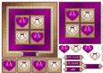 Lace Heart Square Stacker - Purple 1a - Card Front
