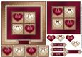 Lace Heart Square Stacker - Wine 1a - Card Front
