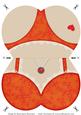 Lingerie - Orange - Shaped Card