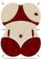 Lingerie - Red - Shaped Card