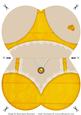 Lingerie - Yellow - Shaped Card