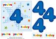 Boys Starry 4th Birthday Quick Card