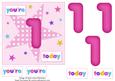 Girls Starry 1st Birthday Quick Card