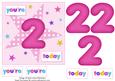 Girls Starry 2nd Birthday Quick Card