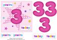 Girls Starry 3rd Birthday Quick Card