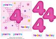 Girls Starry 4th Birthday Quick Card