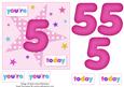 Girls Starry 5th Birthday Quick Card