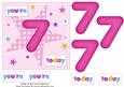 Girls Starry 7th Birthday Quick Card