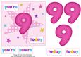 Girls Starry 9th Birthday Quick Card