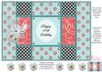 Aqua and Peach - 40th Birthday - Tri Shutter Card
