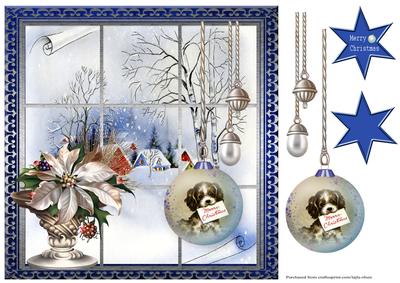 8"x 8" Christmas Cardfront with Decoupage