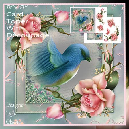 8"x 8" Floral Cardfront with Decoupage