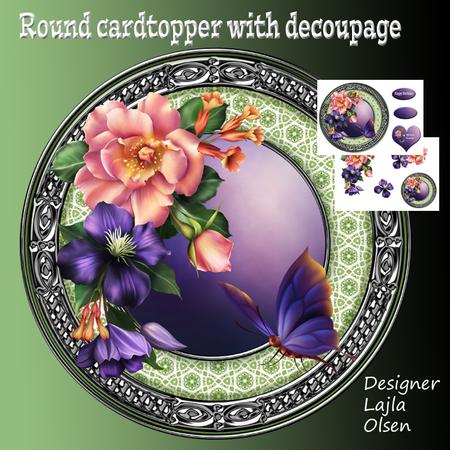 Round Cardtopper with Flowers