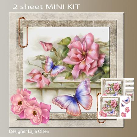 Pink Roses and Butterflies