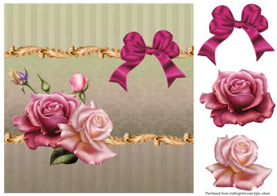 Pink Roses and Bow