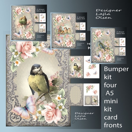 Bumper kit birds and pink roses