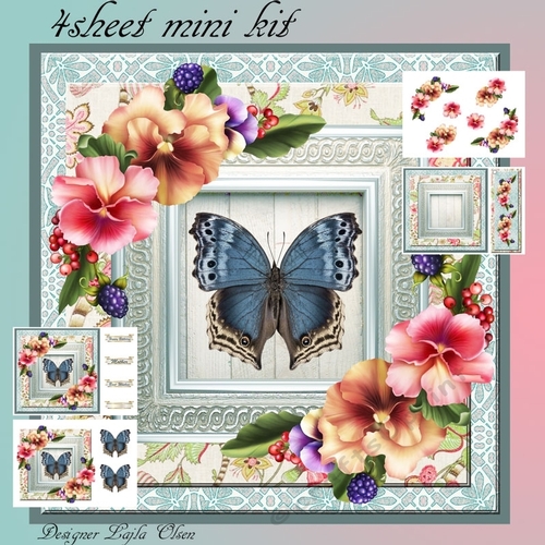Pansies and Blue Butterfly