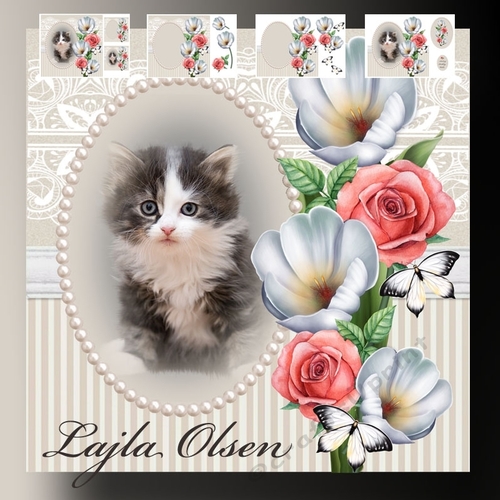 cat and flowers 1