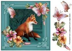 Fox Cardfront with Decoupage