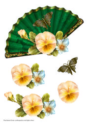 Fan with Pansies