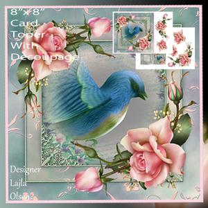 8"x 8" Floral Cardfront with Decoupage