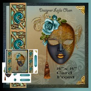 Masquerade Cardfront with Decoupage
