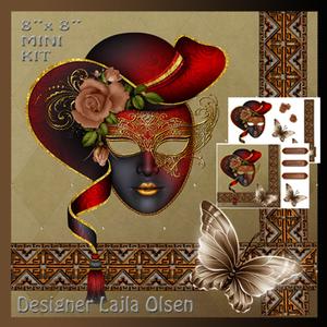 Masquerade Cardfront with Decoupage