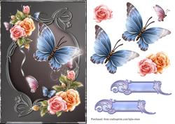 Roses and Butterflies A5 Cardfront