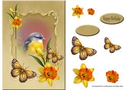 Bird and Daffodils