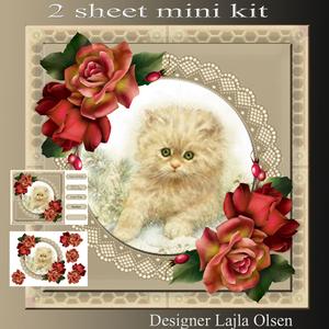 Cat and Red Roses
