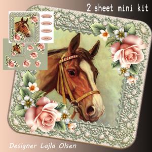 Horse and Pink Roses